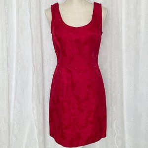 Vintage Rampage Womens Dress Satin 9 Red Mini Formal Floral Whimsigoth 90s